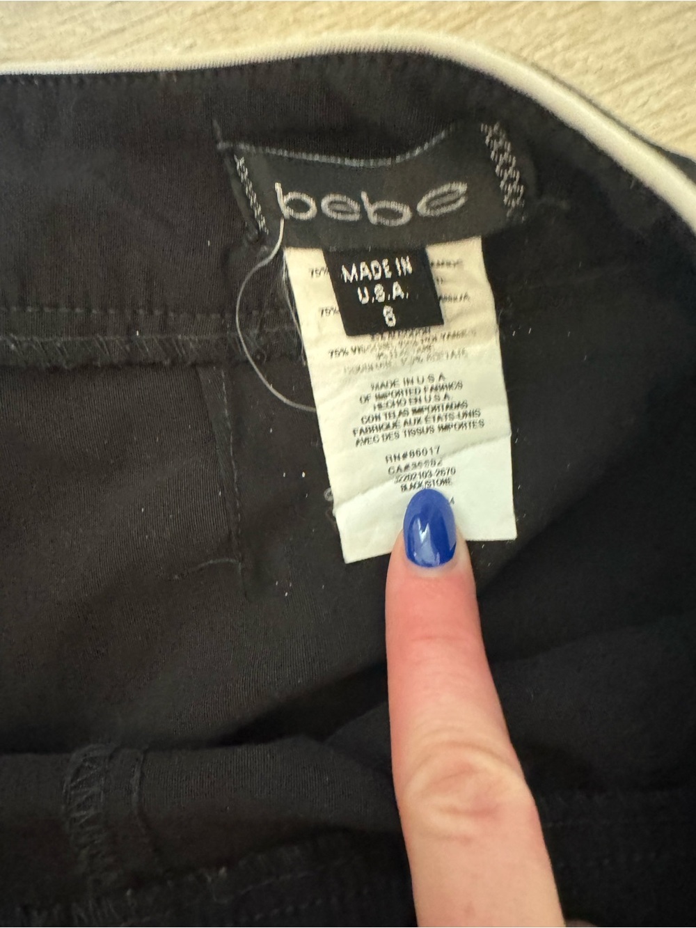 bebe Black Work Pants with White trim - Picture 4 of 4